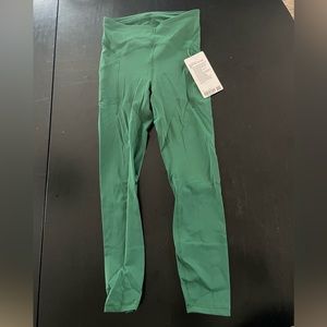 Green Lululemon Size 6 Power Thru Leggings New with Tags!